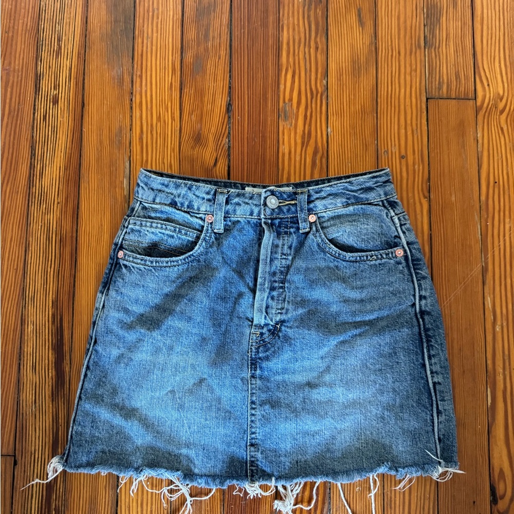 Free people mini denim skirt